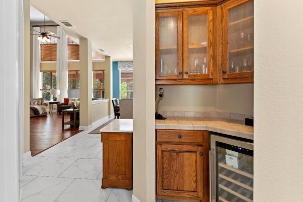 Interior, Kitchen, Living room, Marble, Recessed Lighting, Tile Countertops