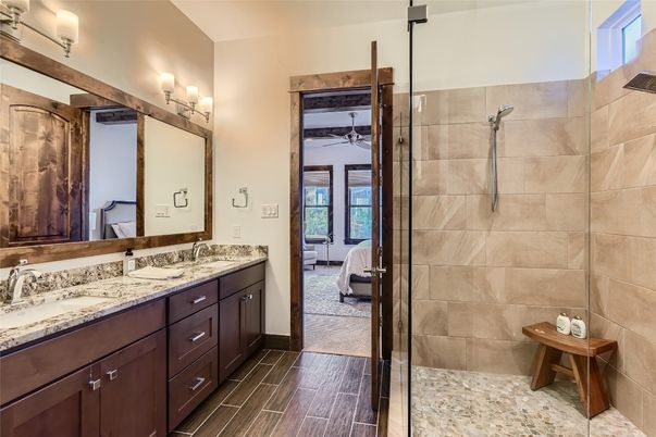 Bathroom, Bedroom, Dual Sink Vanities, Interior, Wood Texture Flooring