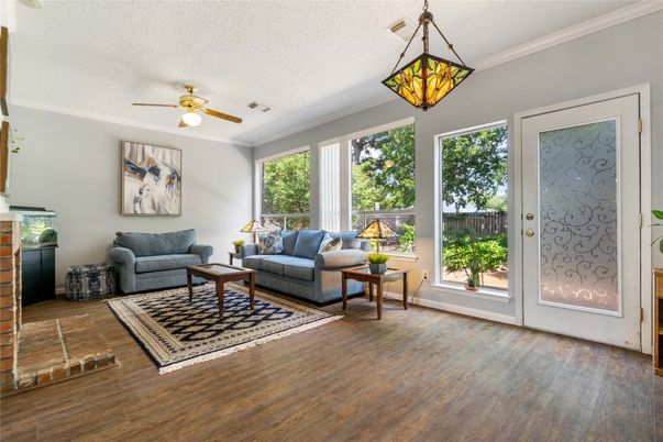 Interior, Living room, Pendant Lights, Wood Texture Flooring