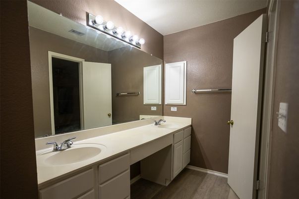 Bathroom, Dual Sink Vanities, Interior, Wood Texture Flooring