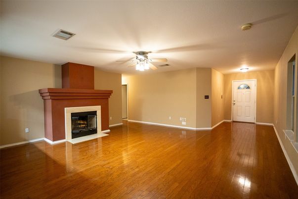 Empty room, Fireplace, Interior, Wood Texture Flooring