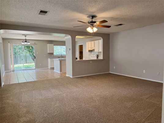Empty room, Interior, Kitchen, Pendant Lights