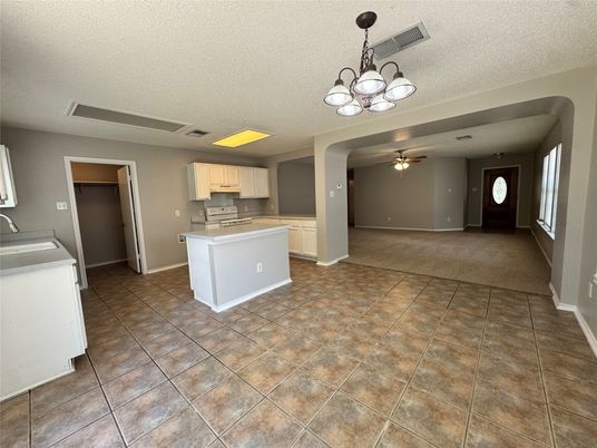 Chandelier, Empty room, Interior, Kitchen
