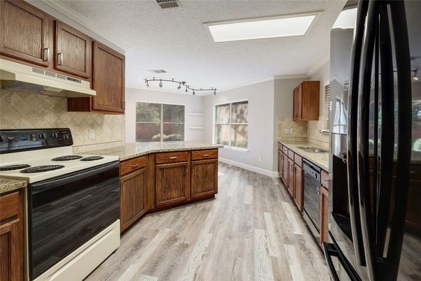Interior, Kitchen, Wood Texture Flooring