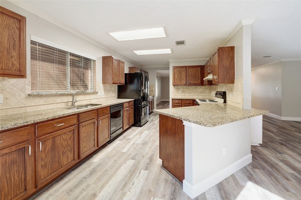 Interior, Kitchen, Wood Texture Flooring
