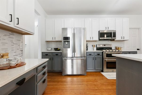 Interior, Kitchen, Stainless Steel Appliances, Wood Texture Flooring