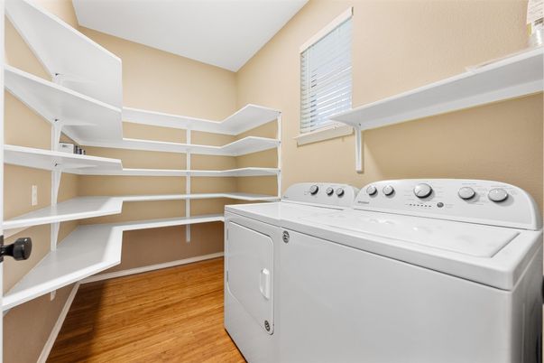 Interior, Washer, Wood Texture Flooring