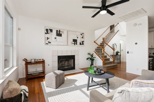 Fireplace, Interior, Living room, Wood Texture Flooring