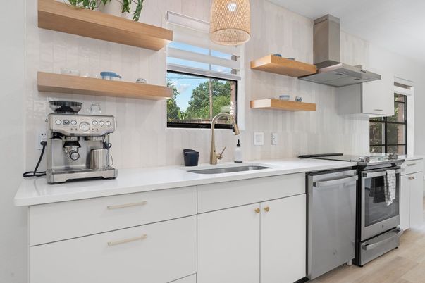Interior, Kitchen, Stainless Steel Appliances, Wood Texture Flooring