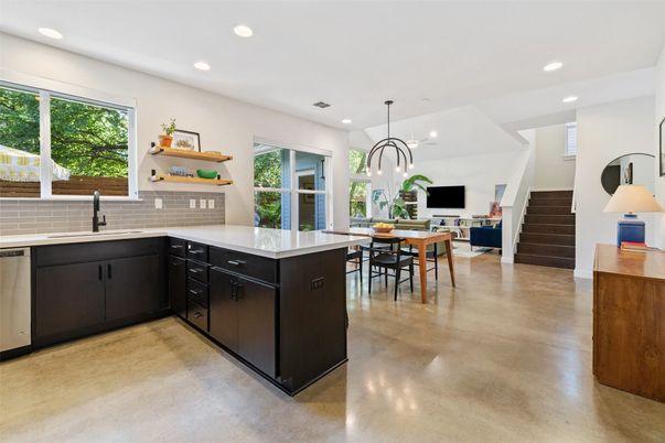 Dining room, Interior, Kitchen, Pendant Lights, Recessed Lighting