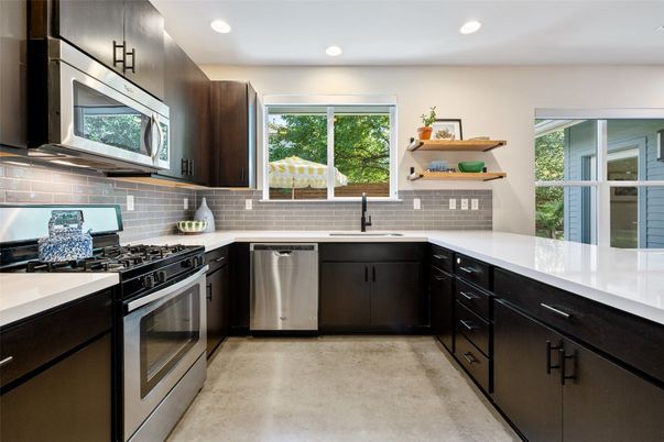Interior, Kitchen, Recessed Lighting, Stainless Steel Appliances