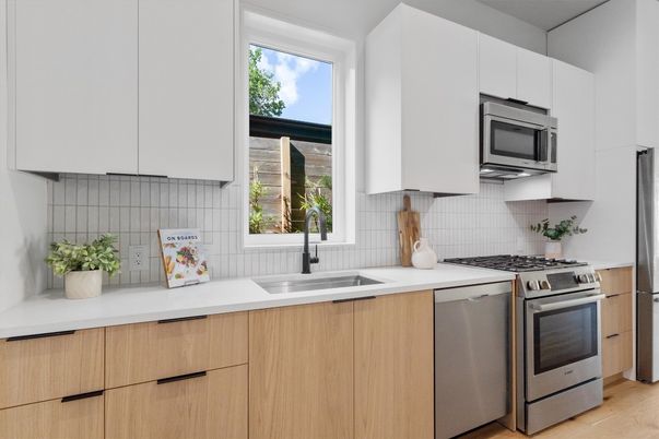 Interior, Kitchen, Stainless Steel Appliances, Wood Texture Flooring