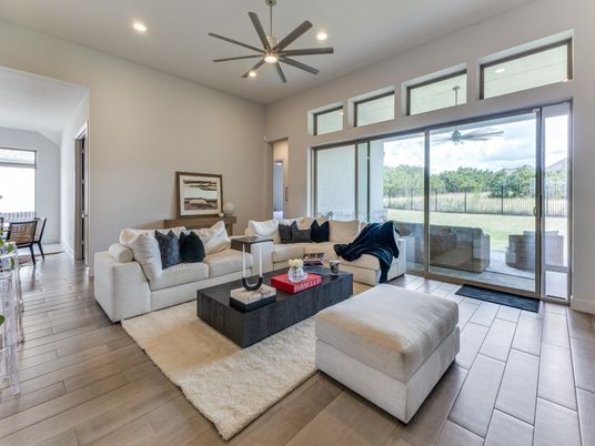 Interior, Living room, Pendant Lights, Recessed Lighting, Wood Texture Flooring