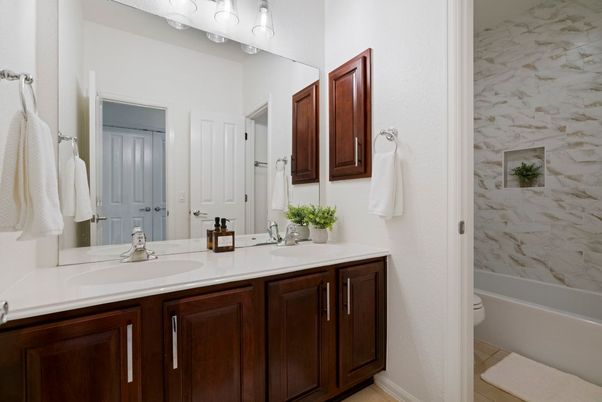 Bathroom, Dual Sink Vanities, Interior, Marble Walls