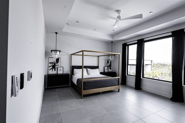Bedroom, Chandelier, Interior, Pendant Lights, Recessed Lighting