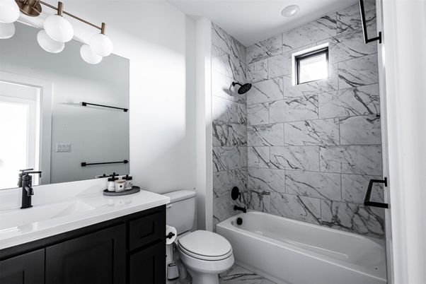 Bathroom, Interior, Marble, Marble Walls, Recessed Lighting