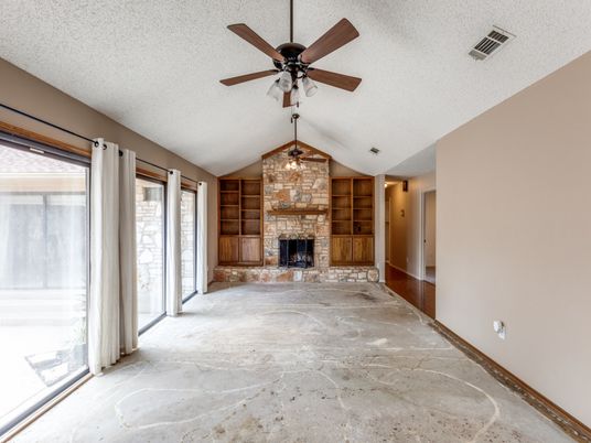 Empty room, Fireplace, Interior, Stone Walls