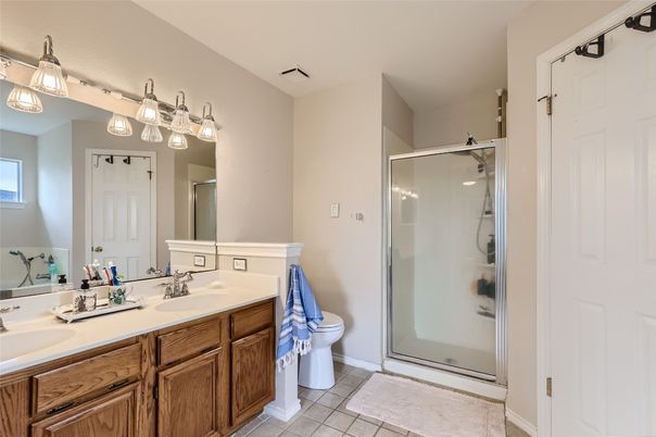 Bathroom, Dual Sink Vanities, Glass Shower, Interior