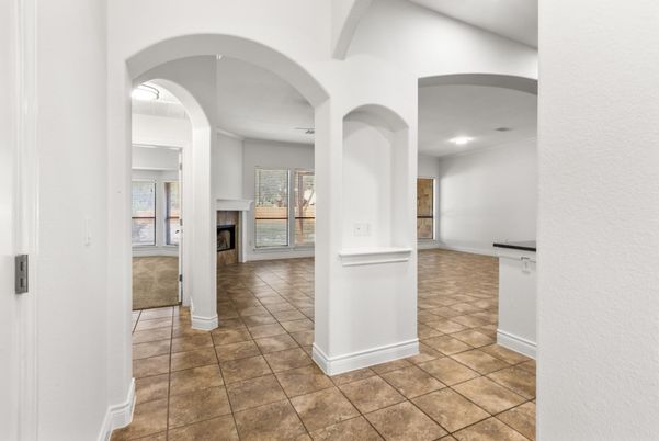 Empty room, Fireplace, Interior, Recessed Lighting
