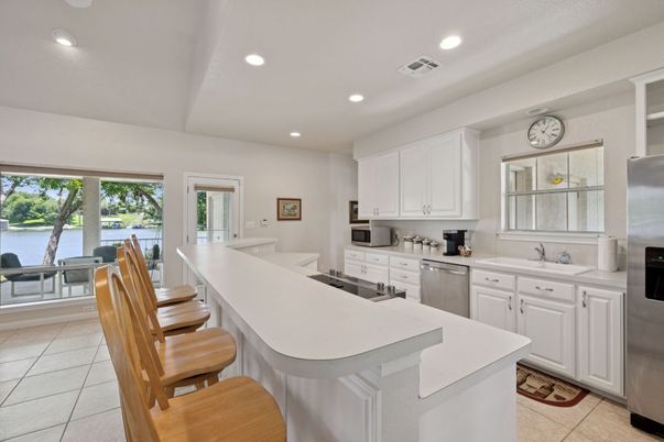 Interior, Kitchen, Recessed Lighting, Stainless Steel Appliances, Water