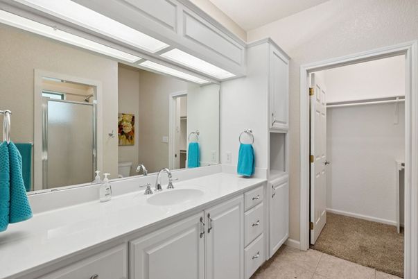 Bathroom, Dual Sink Vanities, Glass Shower, Interior