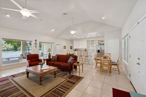 Dining room, Interior, Kitchen, Living room, Recessed Lighting, Water