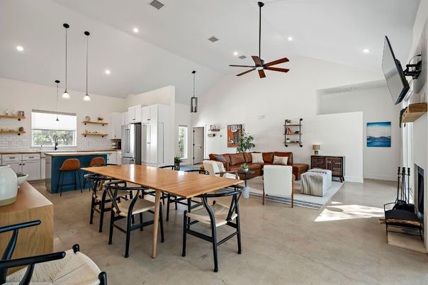Dining room, Interior, Kitchen, Living room, Pendant Lights, Recessed Lighting