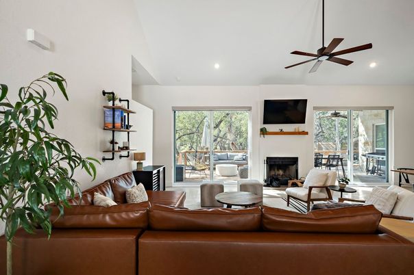 Fireplace, Interior, Living room, Recessed Lighting
