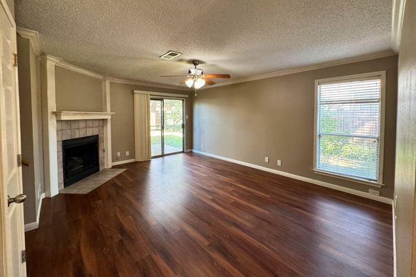 Empty room, Fireplace, Interior, Wood Texture Flooring