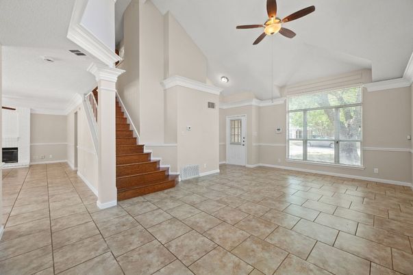 Empty room, Fireplace, Interior