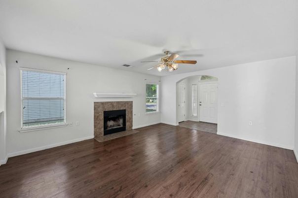 Empty room, Fireplace, Interior, Wood Texture Flooring