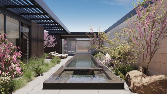 Backyard, Exterior, Facade, Modern