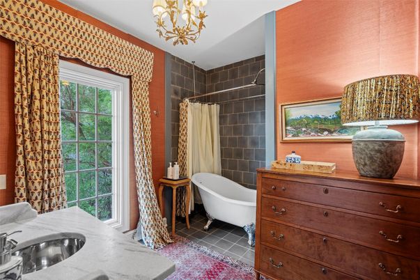Bathroom, Chandelier, Interior