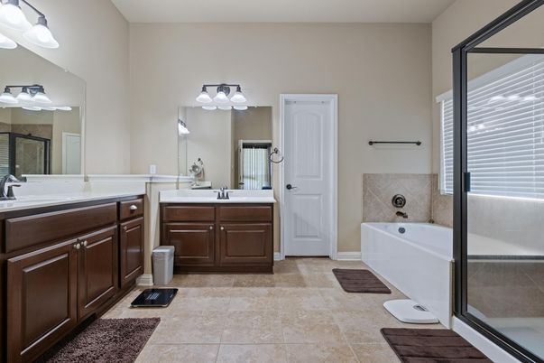 Bathroom, Dual Sink Vanities, Glass Shower, Interior