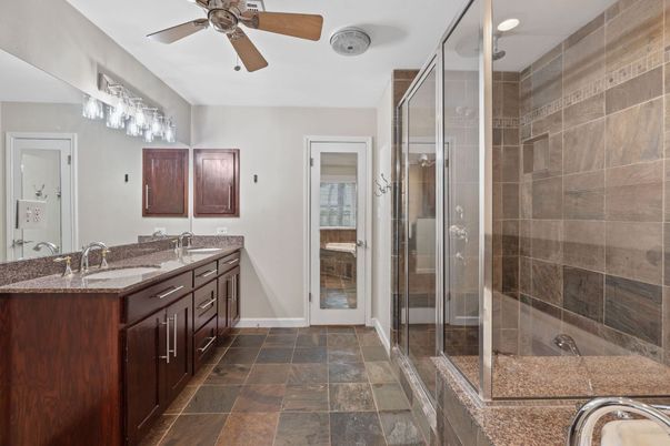 Bathroom, Dual Sink Vanities, Glass Shower, Interior