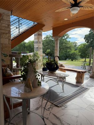 Exterior, Fireplace, Marble