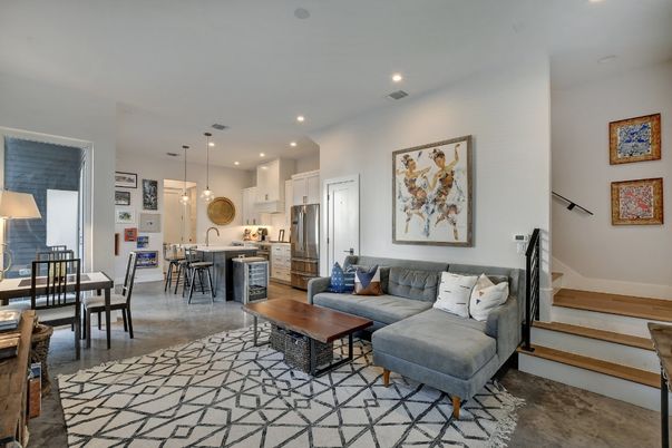 Dining room, Interior, Kitchen, Living room, Pendant Lights, Recessed Lighting, Stainless Steel Appliances
