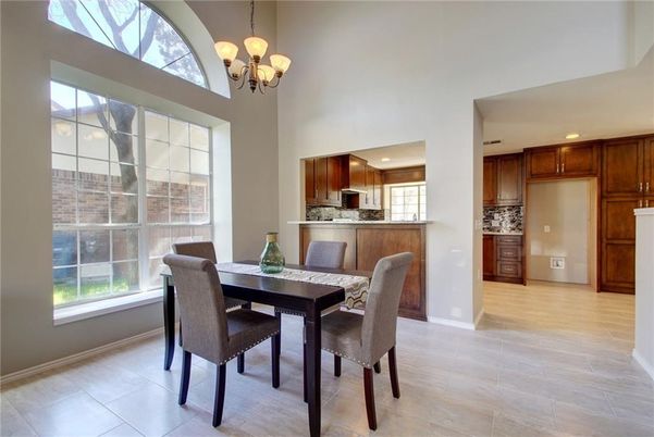 Chandelier, Dining room, Interior, Kitchen, Recessed Lighting, Wood Texture Flooring