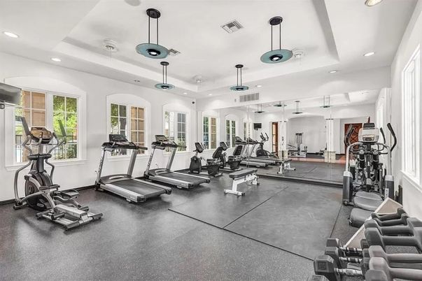 Fitness Equipment, Gym, Interior, Pendant Lights, Recessed Lighting
