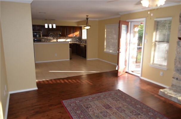 Interior, Kitchen, Pendant Lights, Wood Texture Flooring