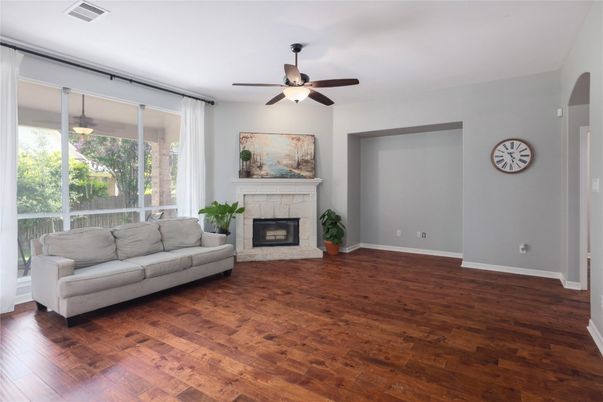 Fireplace, Interior, Wood Texture Flooring