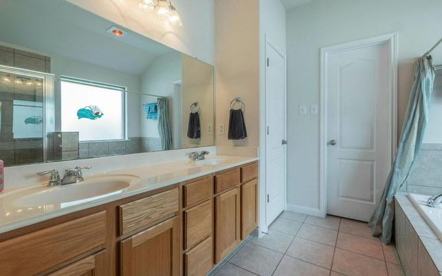 Bathroom, Dual Sink Vanities, Glass Shower, Interior