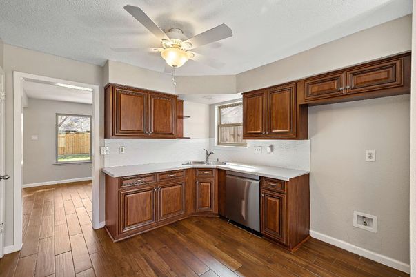Interior, Kitchen, Wood Texture Flooring