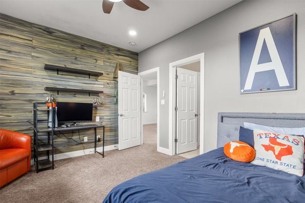 Bedroom, Interior, Recessed Lighting, Wooden Walls