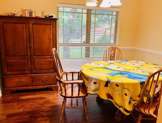 Dining room, Interior, Wood Texture Flooring