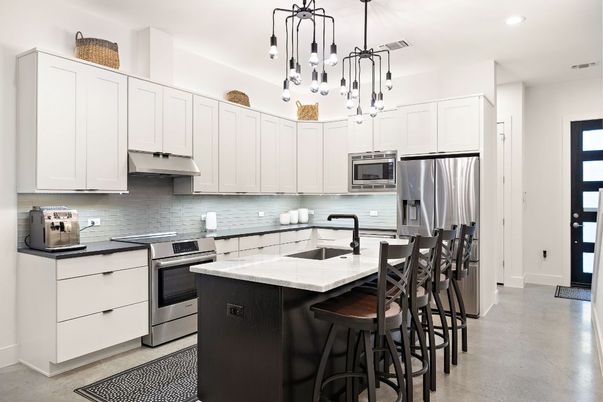 Interior, Kitchen, Pendant Lights, Recessed Lighting, Stainless Steel Appliances