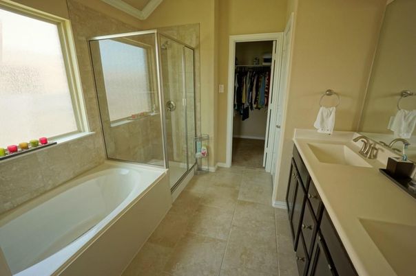 Bathroom, Dual Sink Vanities, Glass Shower, Interior
