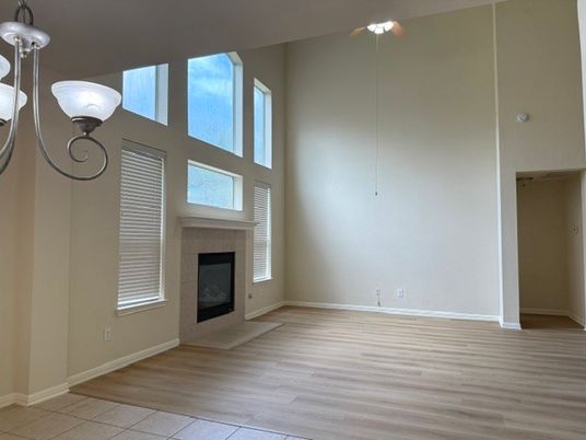 Empty room, Fireplace, Interior, Wood Texture Flooring