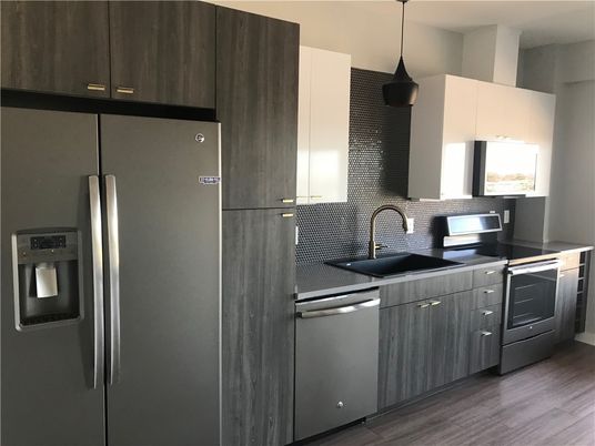 Interior, Kitchen, Pendant Lights, Stainless Steel Appliances, Wood Texture Flooring
