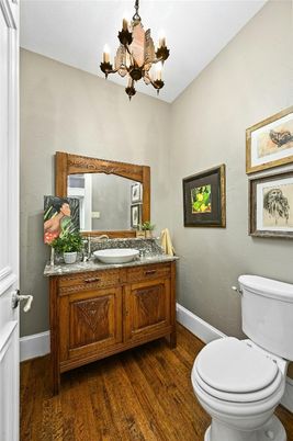 Bathroom, Chandelier, Interior, Wood Texture Flooring